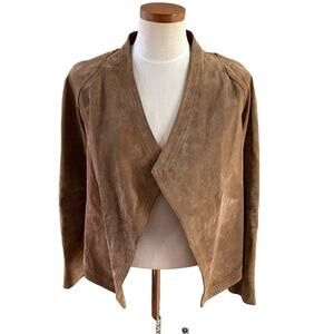 LA Made Revolve suede open front jacket light brown S